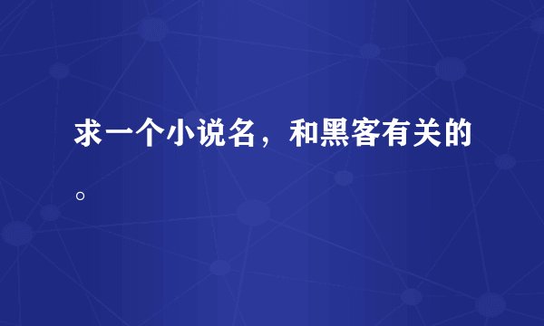 求一个小说名,和黑客有关的。