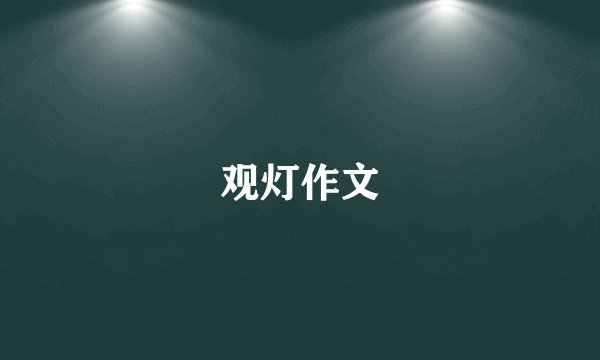 观灯作文