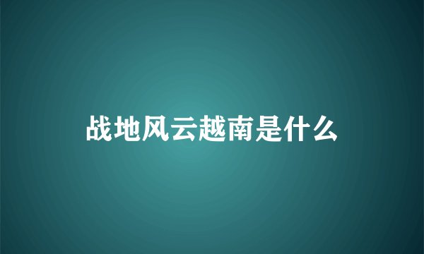战地风云越南是什么