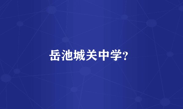 岳池城关中学？