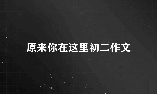 原来你在这里初二作文