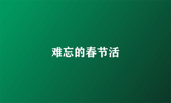 难忘的春节活