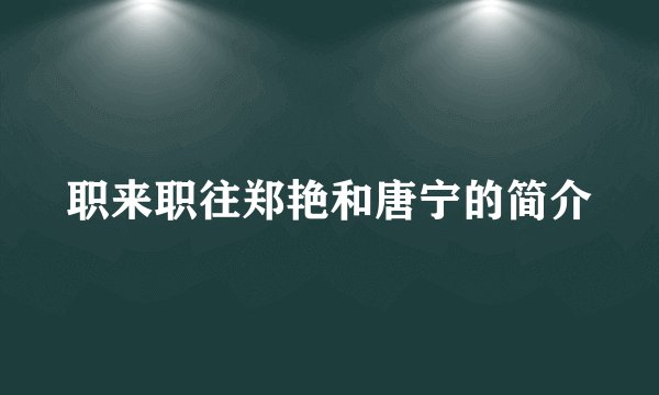 职来职往郑艳和唐宁的简介
