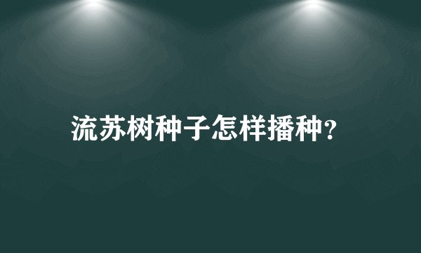 流苏树种子怎样播种？