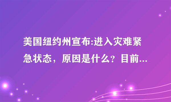 美国纽约州宣布:进入灾难紧急状态，原因是什么？目前当地情况如何？