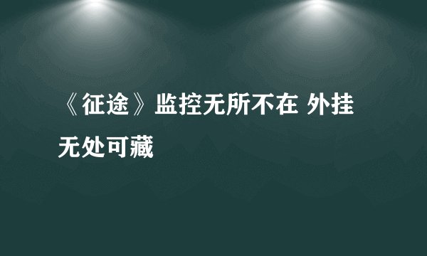 《征途》监控无所不在 外挂无处可藏