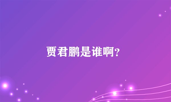 贾君鹏是谁啊？