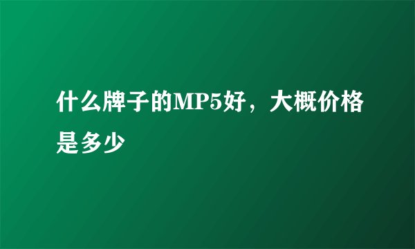 什么牌子的MP5好，大概价格是多少