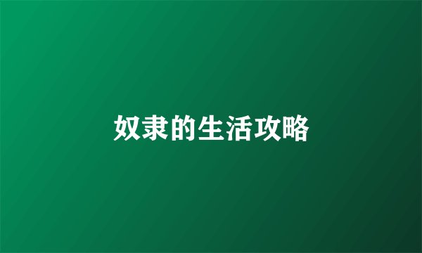 奴隶的生活攻略