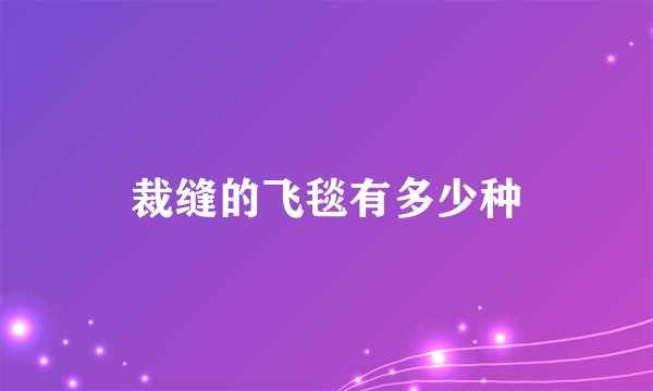 裁缝的飞毯有多少种