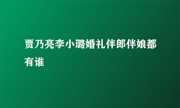 贾乃亮李小璐婚礼伴郎伴娘都有谁