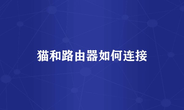 猫和路由器如何连接