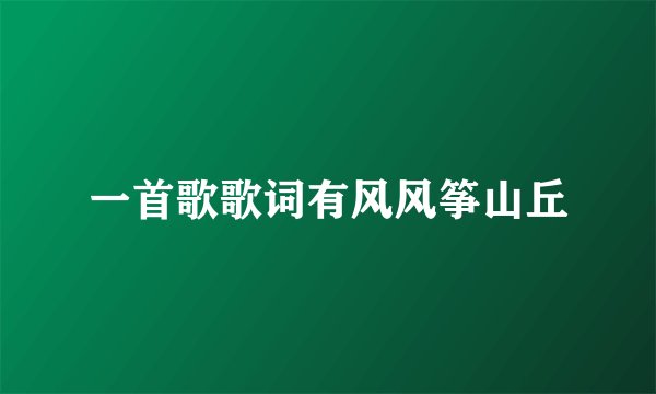 一首歌歌词有风风筝山丘