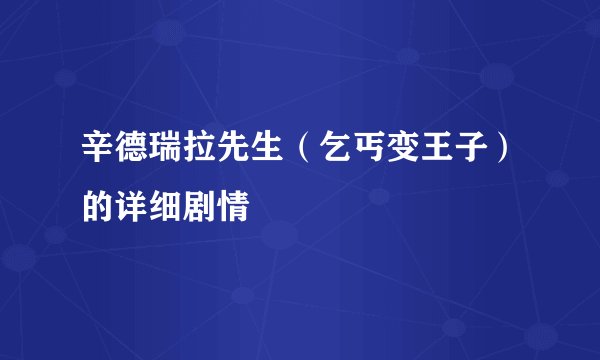 辛德瑞拉先生（乞丐变王子）的详细剧情