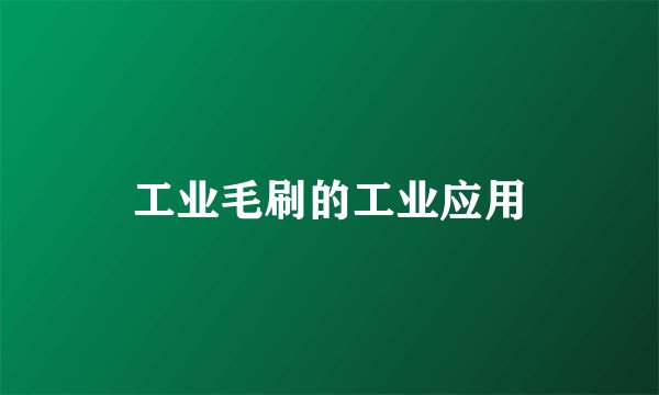工业毛刷的工业应用