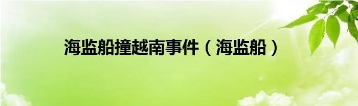 海监船撞越南事件（海监船）