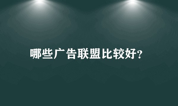 哪些广告联盟比较好？
