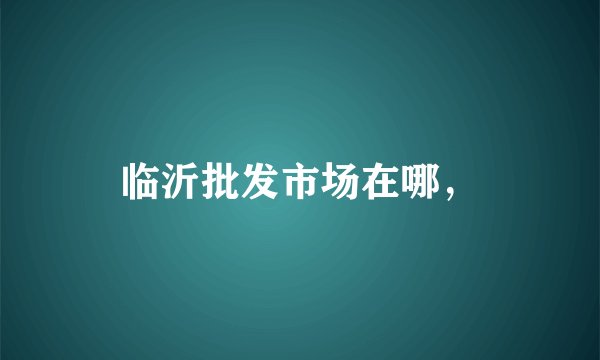 临沂批发市场在哪，