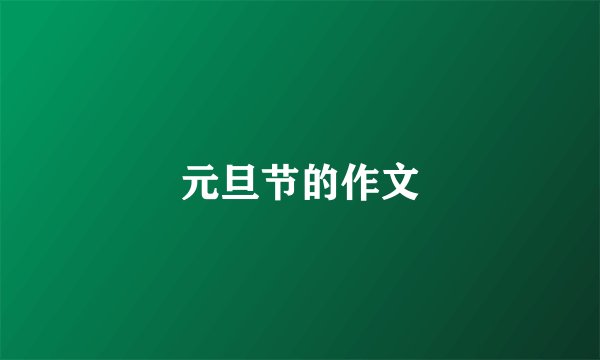 元旦节的作文