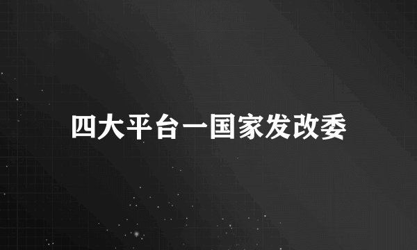 四大平台一国家发改委