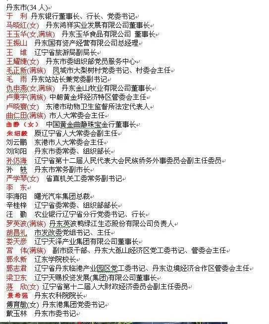 辽宁省贿选案涉及丹东市的哪些人