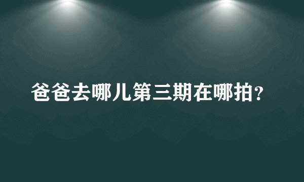 爸爸去哪儿第三期在哪拍？