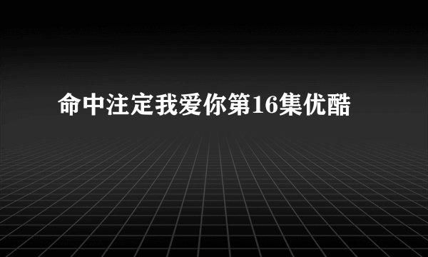命中注定我爱你第16集优酷