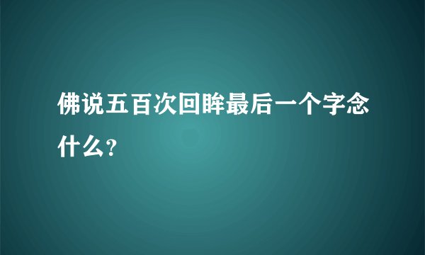 佛说五百次回眸最后一个字念什么？