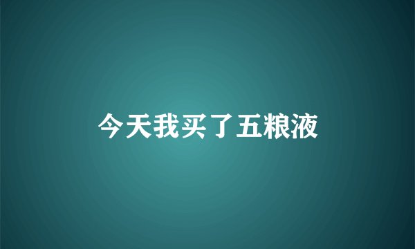 今天我买了五粮液