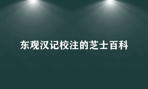东观汉记校注的芝士百科