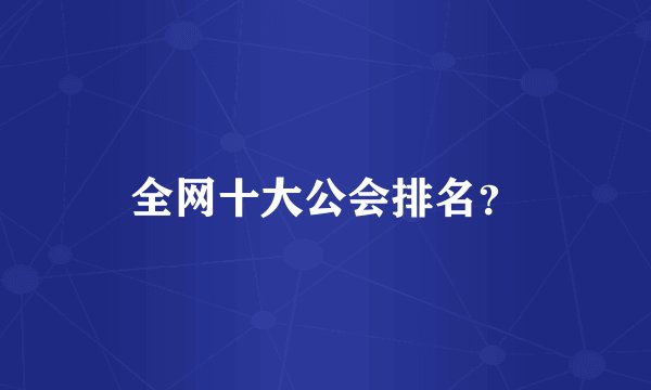 全网十大公会排名？