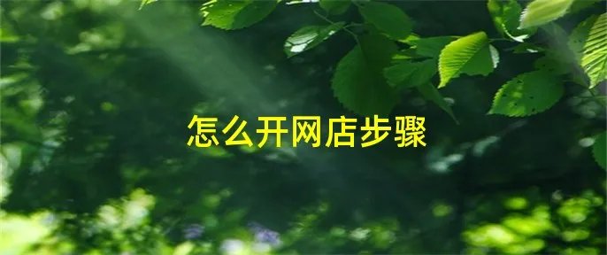 怎么开网店步骤