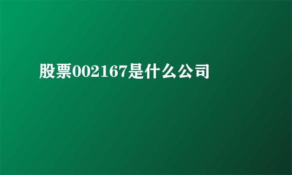 股票002167是什么公司