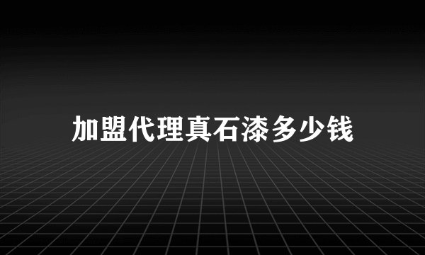 加盟代理真石漆多少钱
