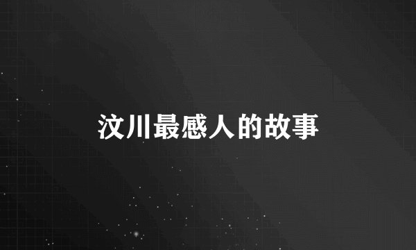 汶川最感人的故事
