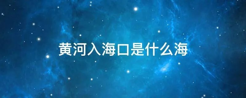 黄河入海口是什么海