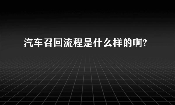 汽车召回流程是什么样的啊?