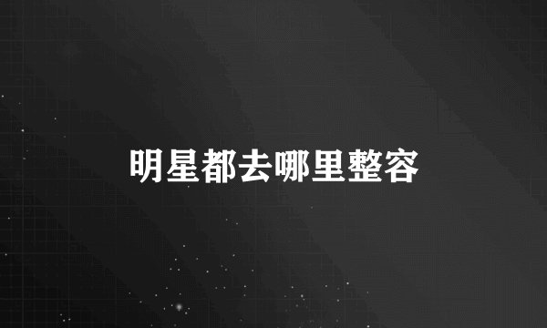 明星都去哪里整容