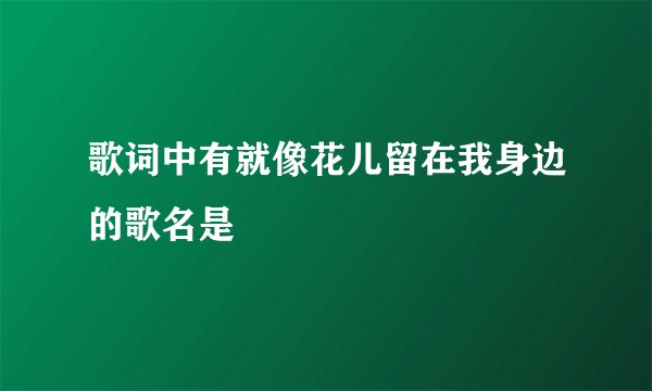 歌词中有就像花儿留在我身边的歌名是