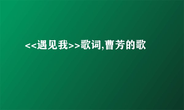 <<遇见我>>歌词,曹芳的歌