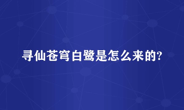 寻仙苍穹白鹭是怎么来的?