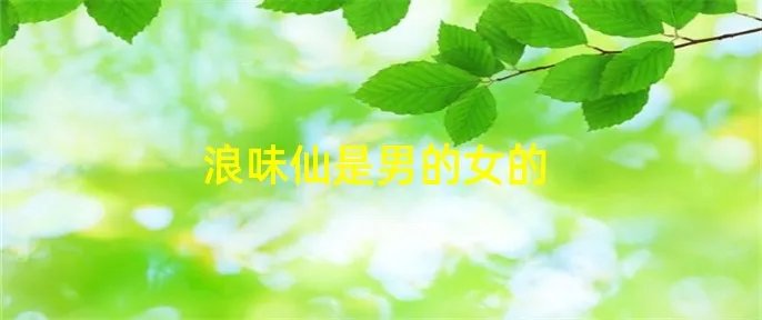 浪味仙是男的女的