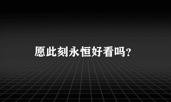 愿此刻永恒好看吗？