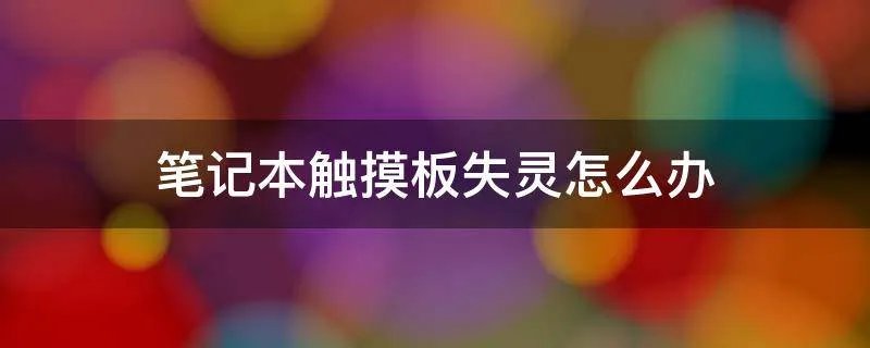 笔记本触摸板失灵怎么办
