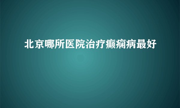 北京哪所医院治疗癫痫病最好