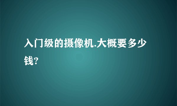 入门级的摄像机.大概要多少钱?