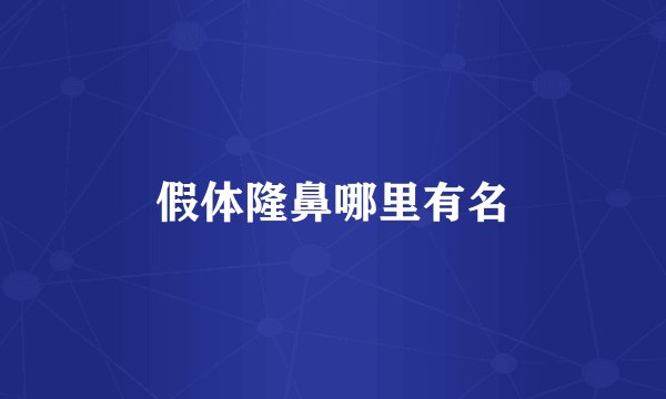 假体隆鼻哪里有名