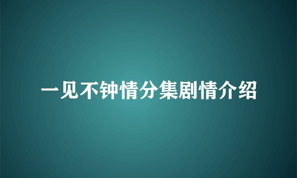 一见不钟情分集剧情介绍