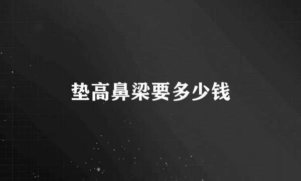 垫高鼻梁要多少钱