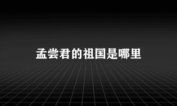 孟尝君的祖国是哪里